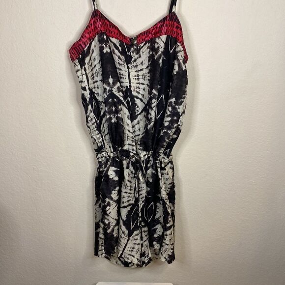 Da-Nang Printed 100% Silk Romper Sz M - Picture 8 of 10